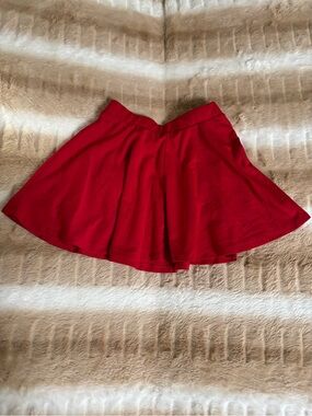 Papaya Red Circle Skater Holiday Mini Skirt Women Size Medium